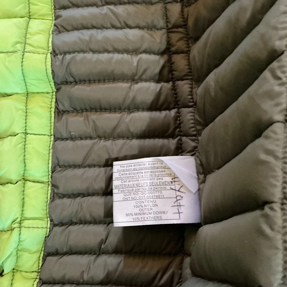 Kuhl Projerkt Down Puffer Jacket Mens XXL Olive Green Full Zip Coat Outdoor